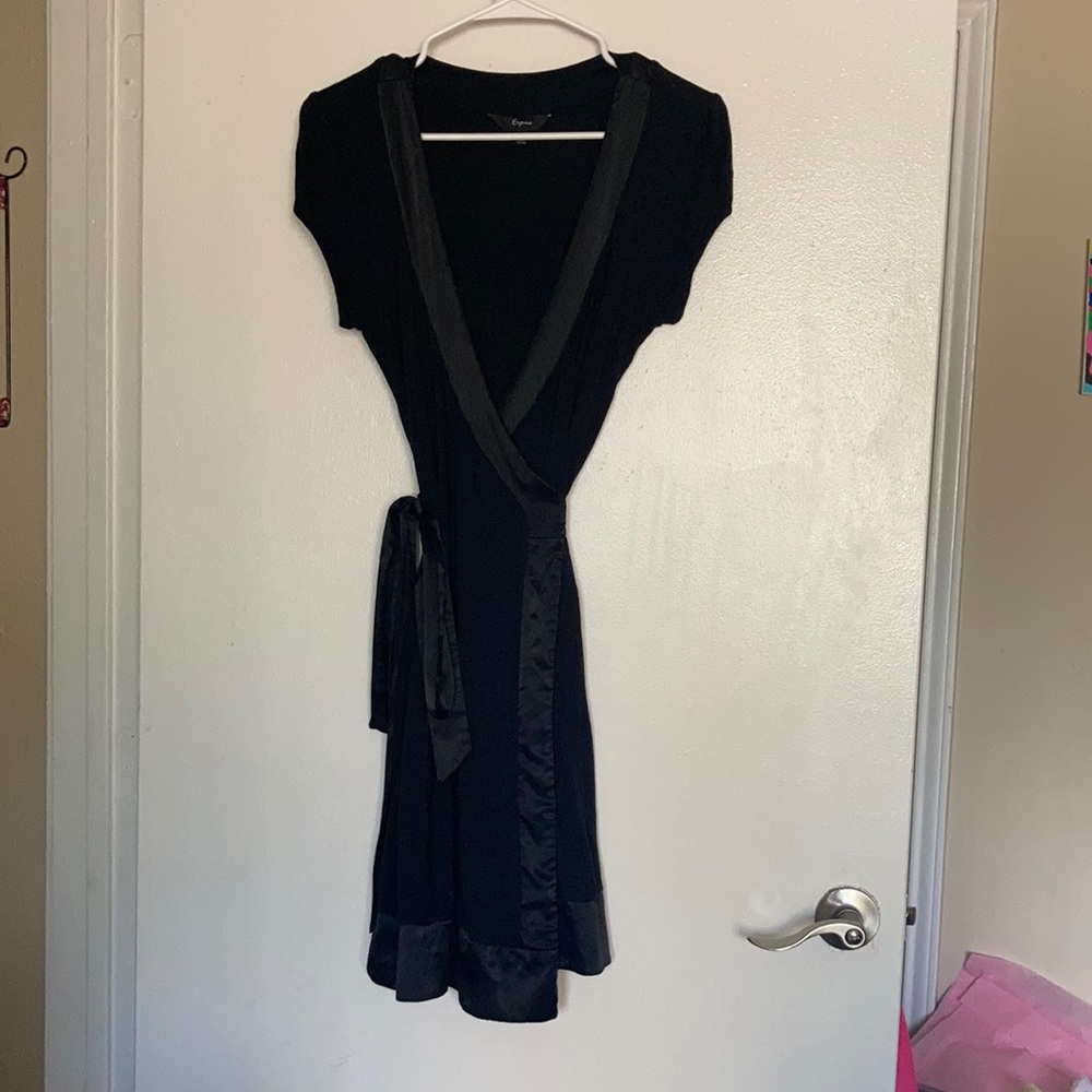 Black wrap around dress